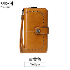 RFID Antimagnetic Wallet Long Zipper Women's Wallet