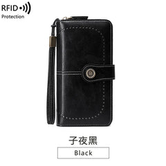 RFID Antimagnetic Wallet Long Zipper Women's Wallet