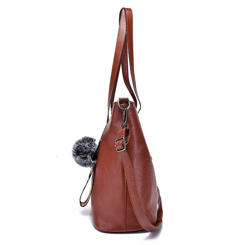 High 3 Sets Pu Leather Women Handbags And Purse Composite Bag