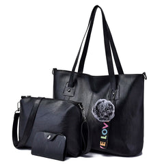 High 3 Sets Pu Leather Women Handbags And Purse Composite Bag