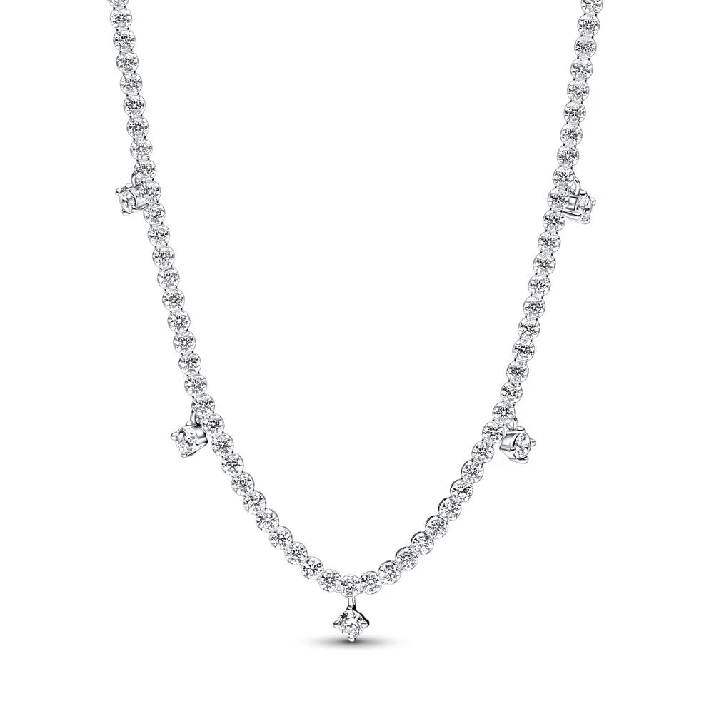 925 Sterling Silver Sparkling Drop Necklace for Women
