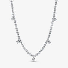 925 Sterling Silver Sparkling Drop Necklace for Women