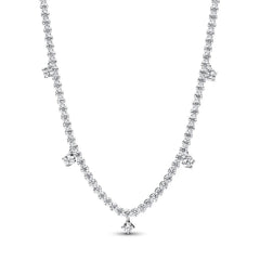 925 Sterling Silver Sparkling Drop Necklace for Women