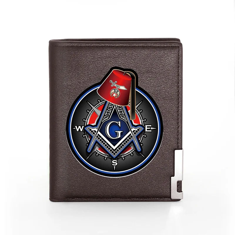 High Freemasonry Men Women Leather Wallet Billfold Slim Credit Card/ID Holders