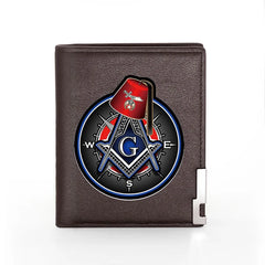 High Freemasonry Men Women Leather Wallet Billfold Slim Credit Card/ID Holders