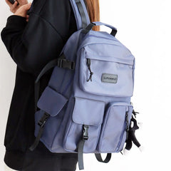Nylon Women Backpack Multi-pocket Travel Rucksack Student School Bags