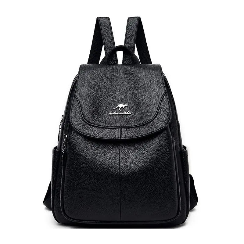 PU Leather Backpack Women High Capacity Shoulder Bag Lady Travel Backpack