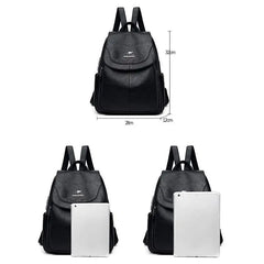 PU Leather Backpack Women High Capacity Shoulder Bag Lady Travel Backpack