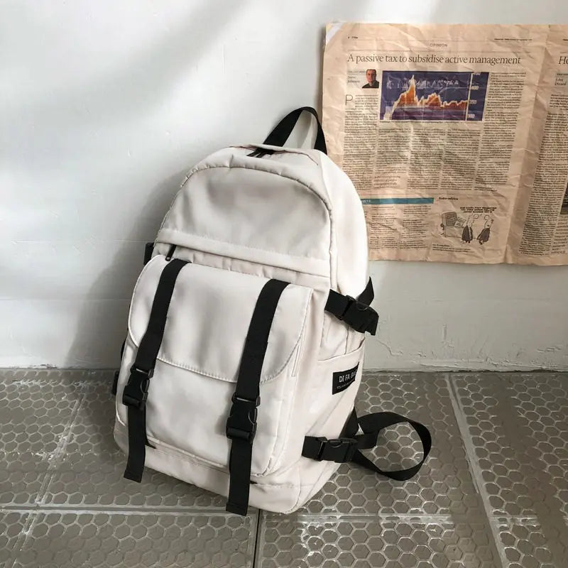 High-capacity Tooling Women Backpack Solid School Bag for Teenage Girls