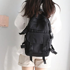 High-capacity Tooling Women Backpack Solid School Bag for Teenage Girls