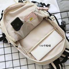 High-capacity Tooling Women Backpack Solid School Bag for Teenage Girls
