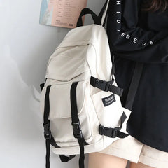 High-capacity Tooling Women Backpack Solid School Bag for Teenage Girls