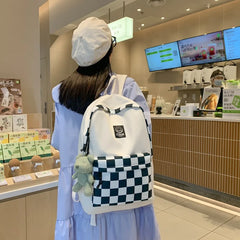 Women's Plaid Harajuku Backpack Laptop College Bag