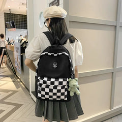 Women's Plaid Harajuku Backpack Laptop College Bag