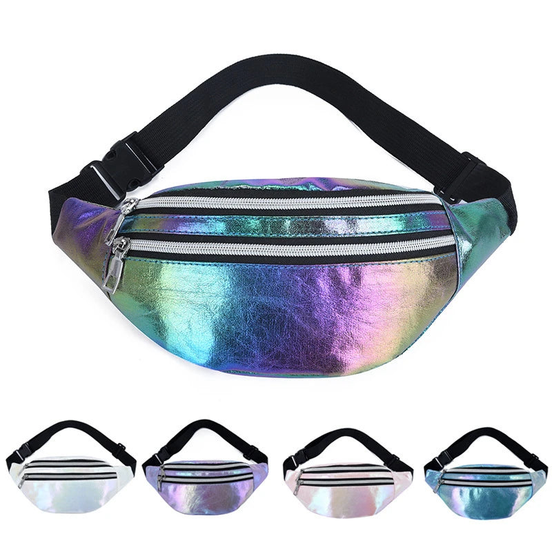 Holographic Fanny Pack Laser PU Waist Bag