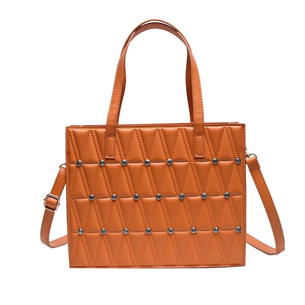 Hot Diamond Inlaid Leather Handheld Bag