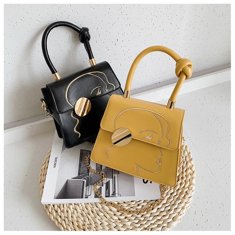 High Embroidery Crossbody Chain Bag for Women