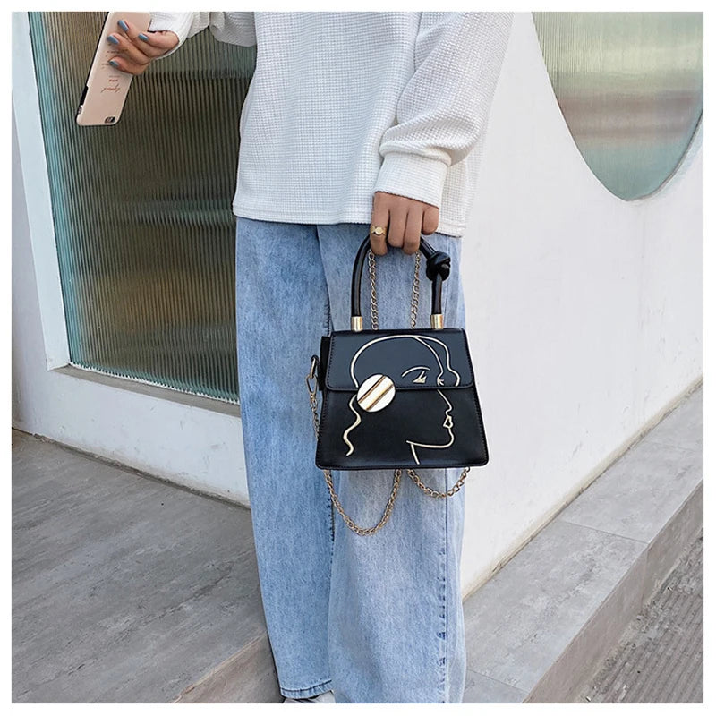 High Embroidery Crossbody Chain Bag for Women