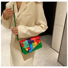 Hot Vintage Splice Casual Small Square Bag Women