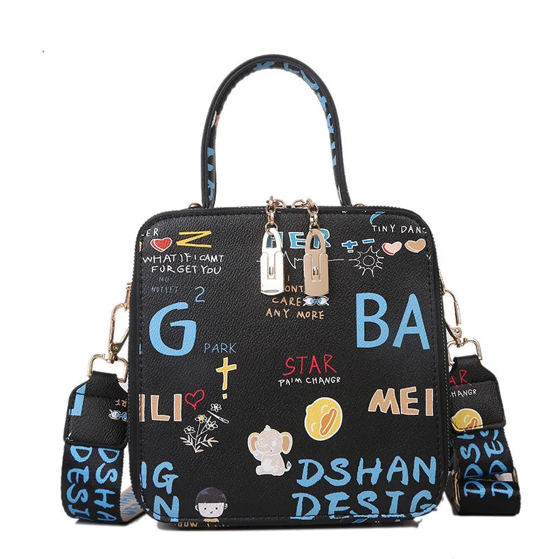 Graffiti Leather Shoulder Bag
