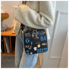 Graffiti Leather Shoulder Bag