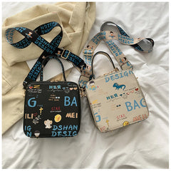 Graffiti Leather Shoulder Bag