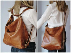 Vintage PU Leather Large Women Shoulder Bag Retro Ladies Crossbody Bag