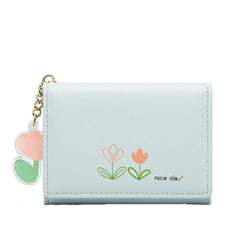 Small Leather Wallet Clutch Bag w/ Card ID Holder