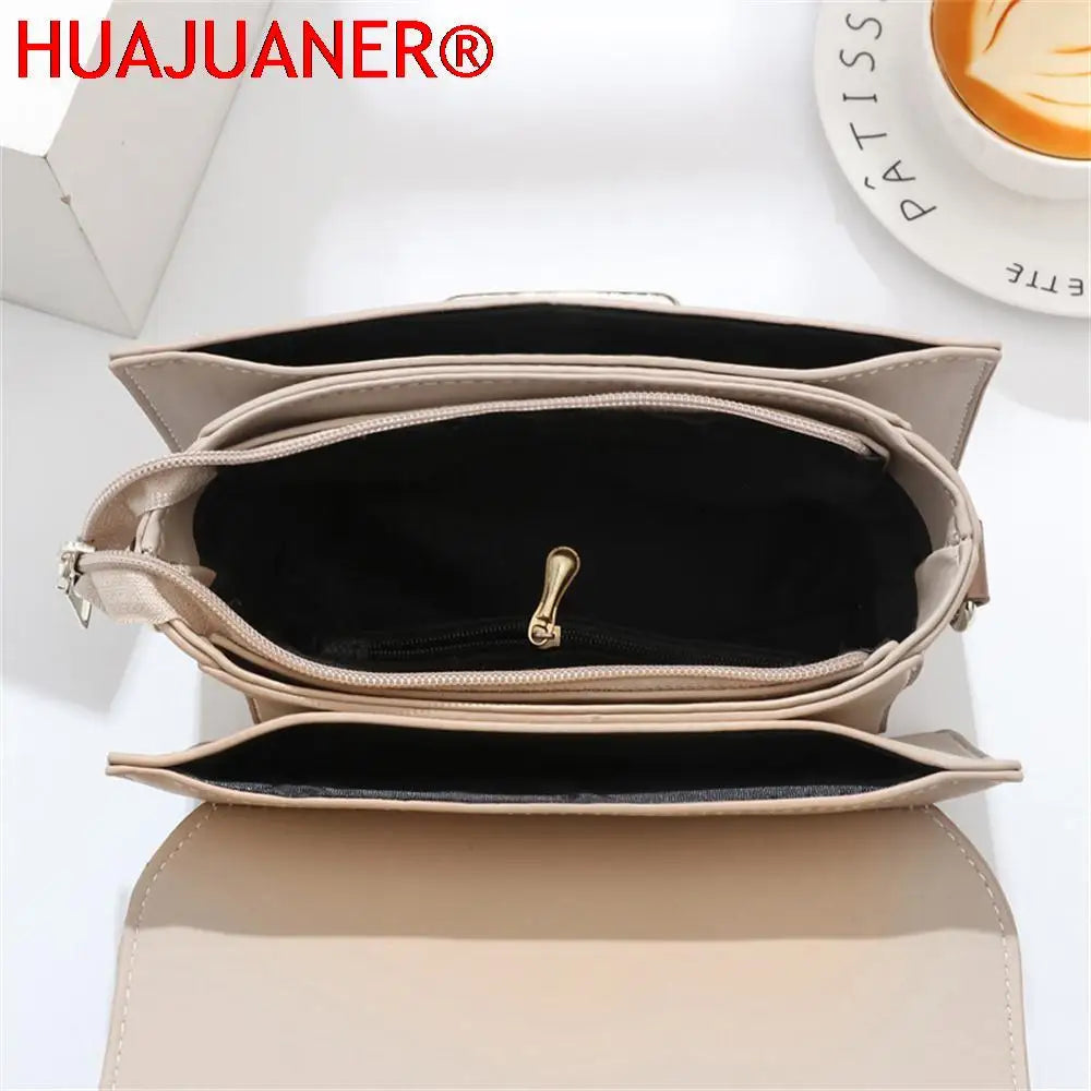 Leather Crossbody Messenger Bag Women Handbag