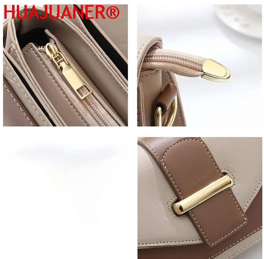 Leather Crossbody Messenger Bag Women Handbag