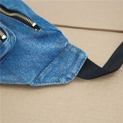 Ins Fire Belt Bag All Match Crossbody Bag Washed Denim Waist Bag