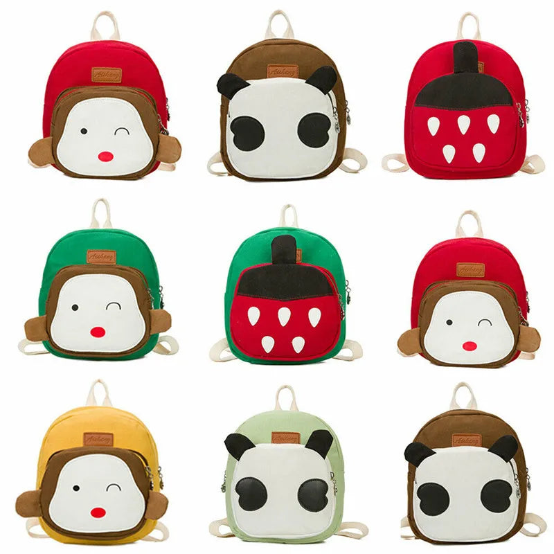 Kids Bag Cute Animal Canvas Toddler Bag Child Backpack Schoolbag