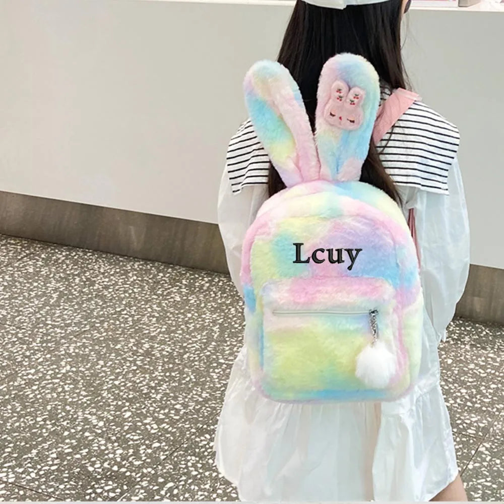 Personalized Embroidered Name Rabbit Children Backpack