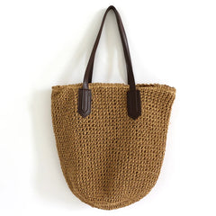 Straw Bag Women Tote Handbag Shoulder Beach Large Capacity Shopping