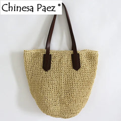 Straw Bag Women Tote Handbag Shoulder Beach Large Capacity Shopping