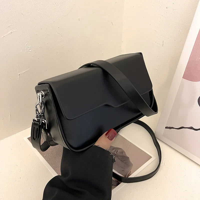 Korea Mini PU Leather Bags For Women Solid Shoulder Messenger