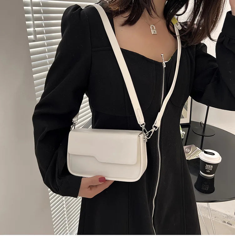 Korea Mini PU Leather Bags For Women Solid Shoulder Messenger