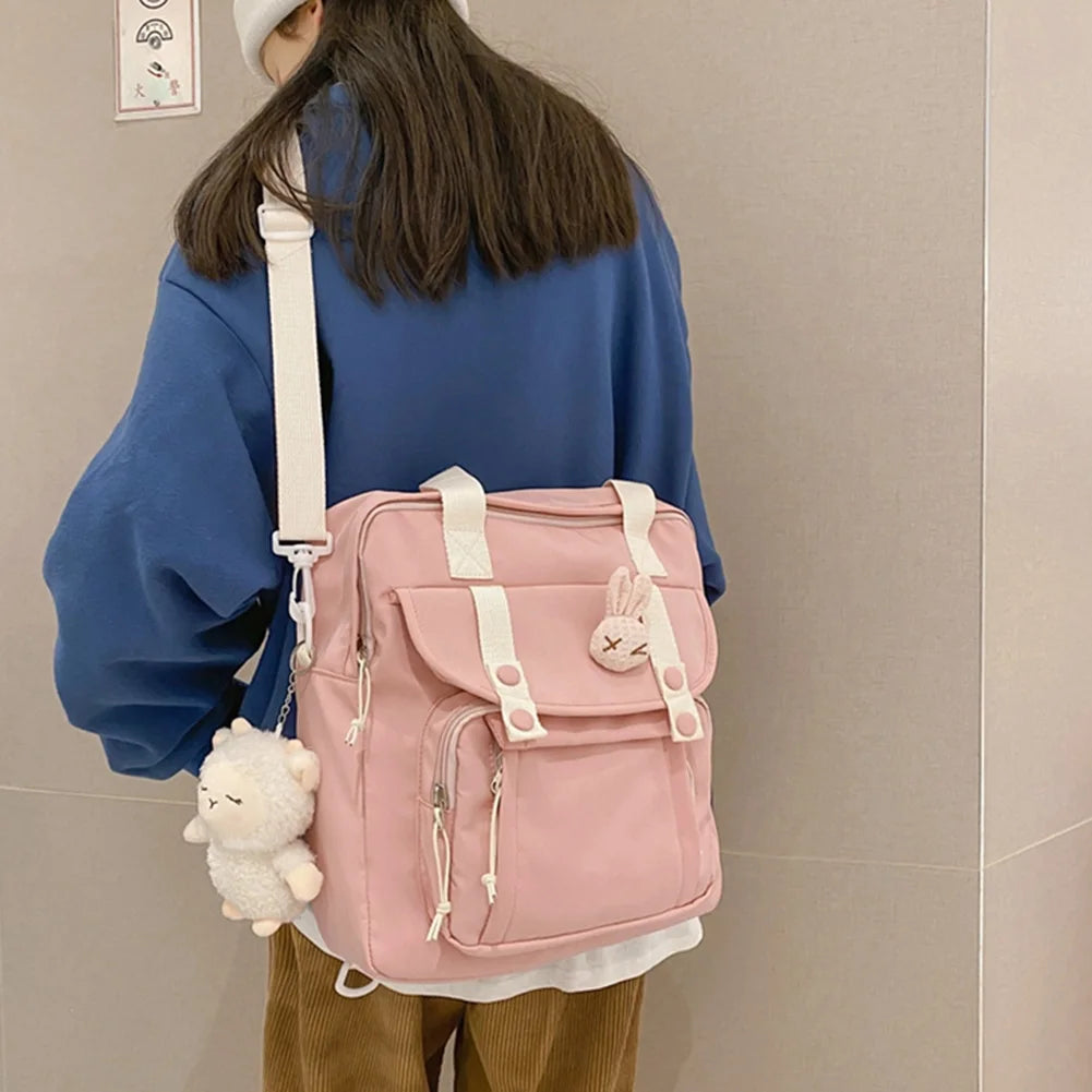 Large Capacity Backpack for Teen Girls, Nylon Shoulder School Travel Bag