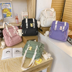 Large Capacity Backpack for Teen Girls, Nylon Shoulder School Travel Bag
