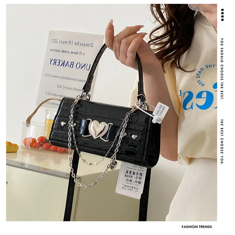 Small Square Bag Girl Crossbody Chain Handheld One Shoulder