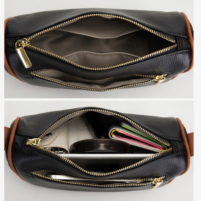 Vintage Leather Sling Handbag Lady Tote Shoulder Crossbody Bag