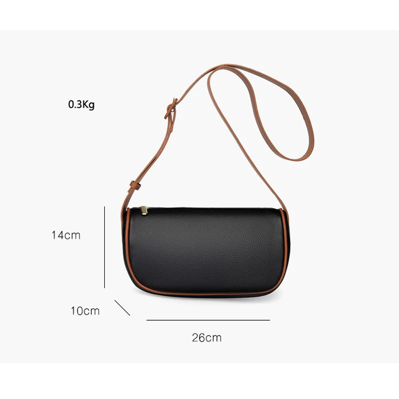 Vintage Leather Sling Handbag Lady Tote Shoulder Crossbody Bag