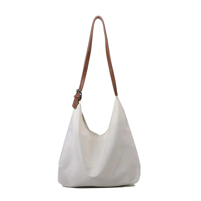 Adjustable Strap Canvas Women Handbag with Hasp