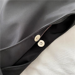 Adjustable Strap Canvas Women Handbag with Hasp