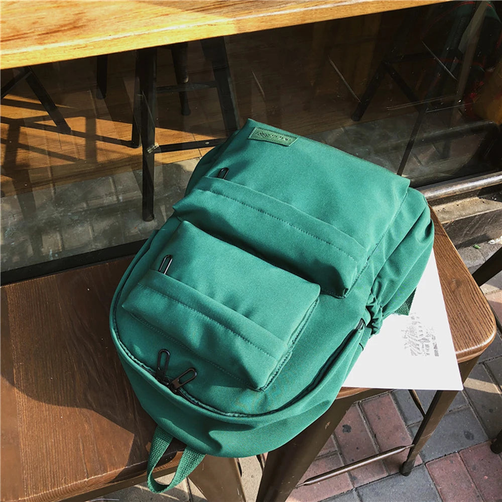 Large-capacity Outdoor Backpack Solid School Bag Female Wear Oxford Cloth