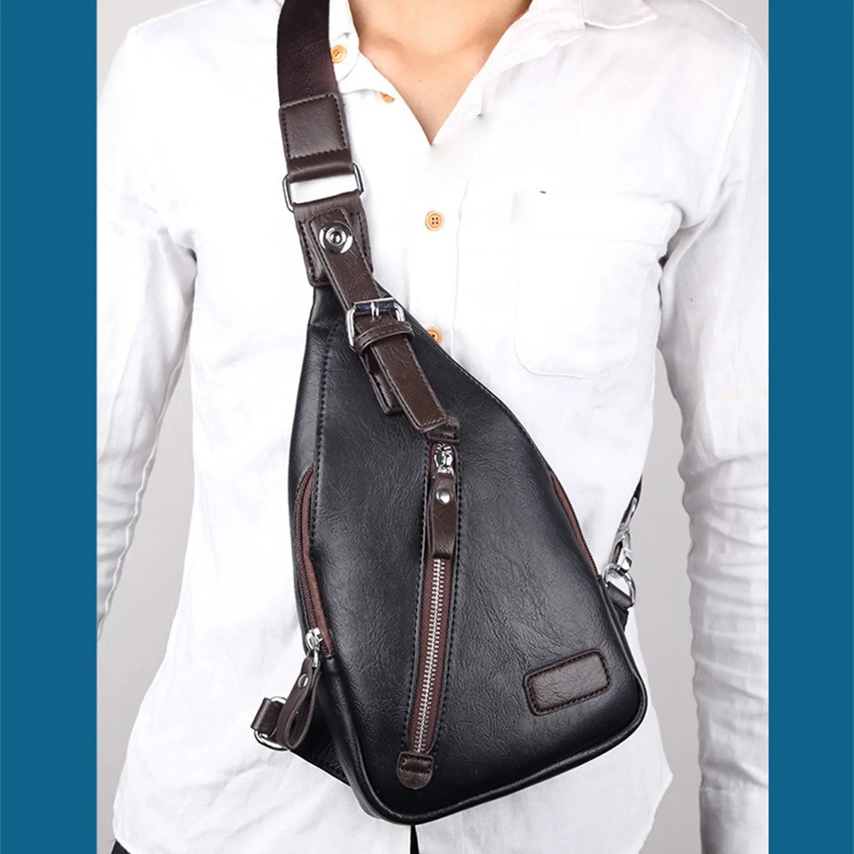 Large Capacity Leather Canvas Shoulder Bag