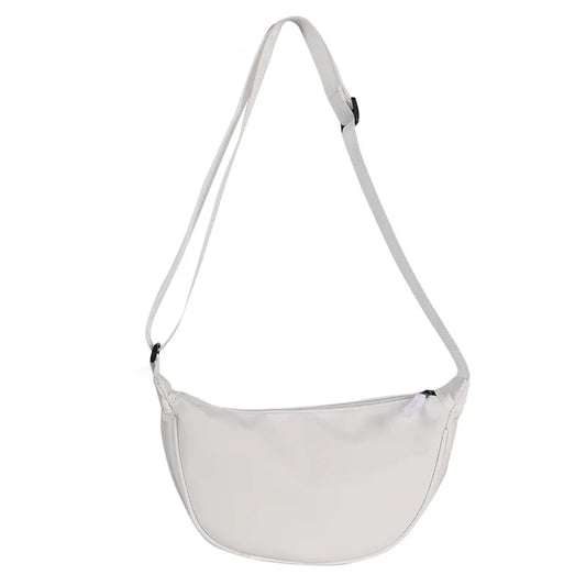 Solid Women's Shoulder Bag with Adjustable Strap and Zipper