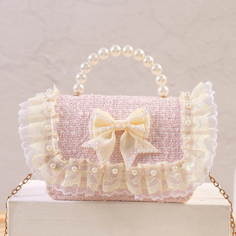 Girls Princess Baby Bag Crossbody Linen Tote Hand Bag