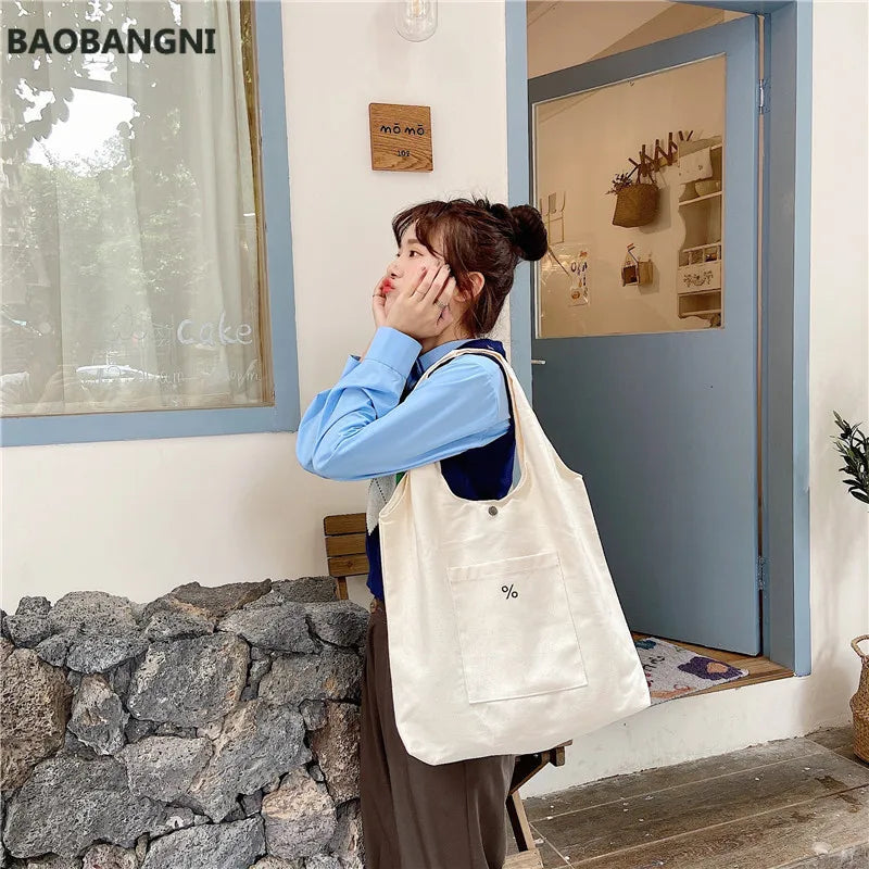 Large Canvas Shoulder Bag for Lady Eco Handbags