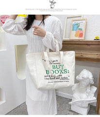 Large Capacity Letter Printed Women's Canvas Bag